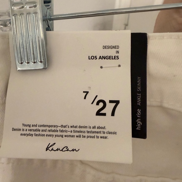 NWT kancan high rise ankle skinny white jeans - Picture 3 of 5
